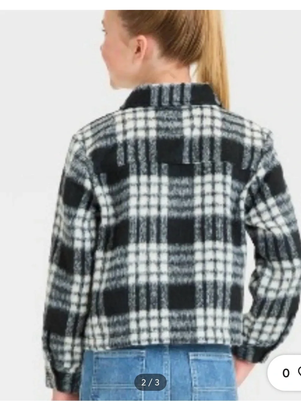 Cat & Jack Black and White Plaid Button-Up Shacket